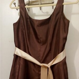 Coldwater Creek Brown Dress with Cream Sash